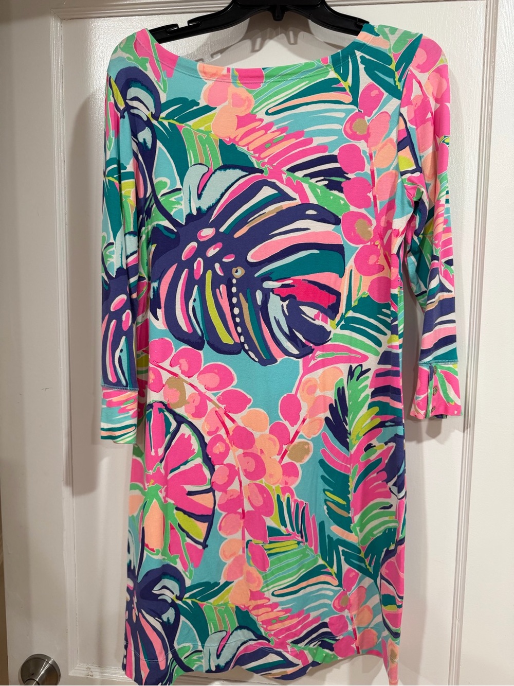 Lilly Pulitzer Neon Floral Tunic Dress - Pink & Teal & Navy - Picture 10 of 10